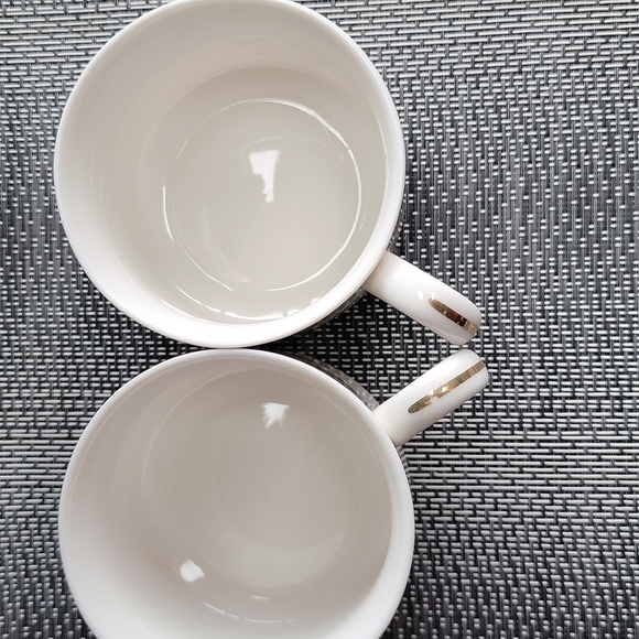 SET of 2 Flat Cup & Saucer Set Blue Butterfly by GRACE'S TEAWARE - Picture 7 of 9